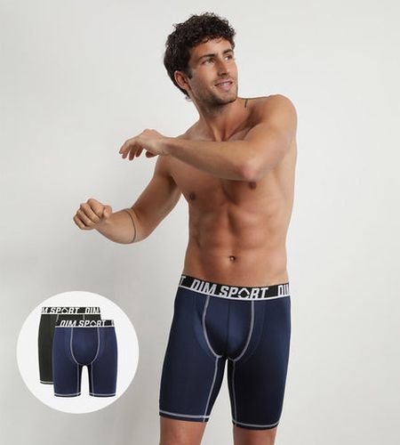 Lot de 2 boxers longs microfibre thermoregulateurs Gris Noir Sport - Masculin - Taille 2 - DIM - Modalova