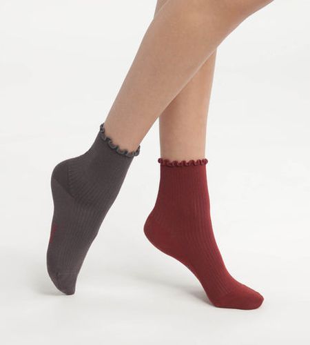 Lot de 2 paires de chaussettes à volants Modal - Féminin - Taille 35/38 - DIM - Modalova