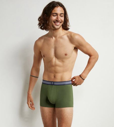 Boxer en coton modal à ceinture rayée Olive Smart - Masculin - Taille 3 - DIM - Modalova