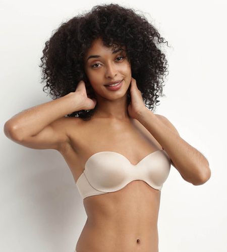 Soutien-gorge bandeau à bretelles amovibles en microfibre nude - Féminin - Taille 85C - DIM - Modalova