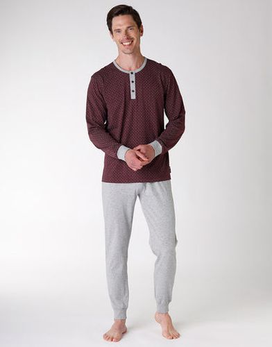 Pyjama long jersey, bordeaux à imprimé - Masculin - Taille XXL - Lovable - Modalova