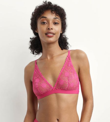 Soutien-gorge triangle en tulle et dentelle Fuchsia Fais-Moi Une Fleur - DIM - Modalova