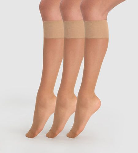 Lot de 3 mi-bas transparents canelle Beauty Resist 20D - DIM - Modalova