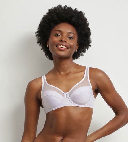 Soutien-gorge à armatures microfibre et tulle Gris Generous - Féminin - Taille 90B - DIM - Modalova