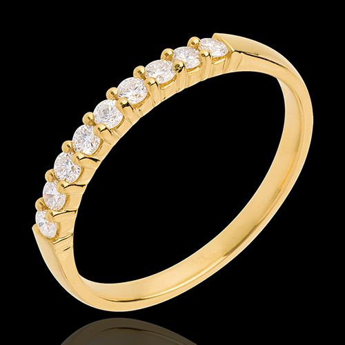 Alliance or jaune 18 carats semi pavÃ©e - serti griffes - 0.25 carats - 9 diamants - Edenly - Modalova