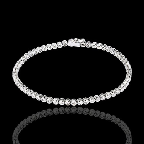 Bracelet Boulier diamants - or blanc 18 carats - 1.15 carats - 60 diamants - Edenly - Modalova
