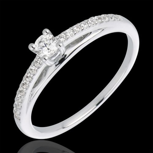 Bague solitaire diamant Avalon or blanc 18 carats - Edenly - Modalova