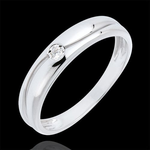 Bague Amour - or blanc 18 carats - diamant 0.022 carat - Edenly - Modalova