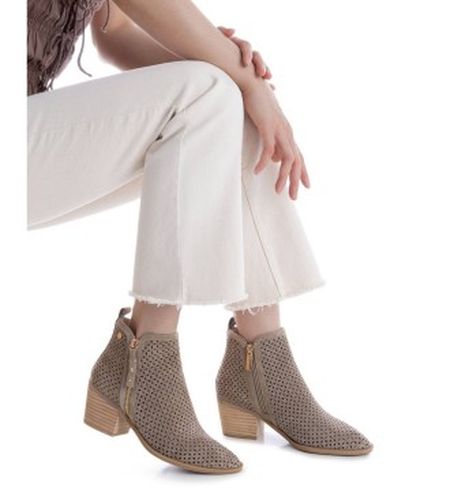 TAUPE Bottines en cuir 163149 (36), 5 à 8 cm, Fermeture éclair, Casuel - Carmela - Modalova