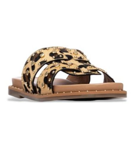 LEOPARDO Sandales en cuir 163202 (36), Plat, Aucun, Casuel, Imprimé animal - Carmela - Modalova