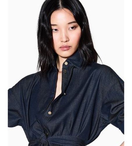 XW001977AF21337MB001 Robe évasée en chambray avec ceinture (XS), Bleu, Casuel, Coton, Manche longue - A|X Armani Exchange - Modalova