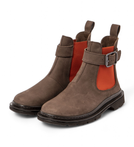 D8003_012 Bottines en cuir 1892 marron (36), Plat, Aucun, Casuel - ART - Modalova