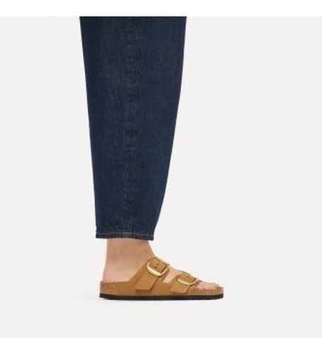 Sandales en Cuir Arizona Big Buckle Nubuck (Coupe Étroite) marron (36), Plat, Aucun, Casuel - Birkenstock - Modalova