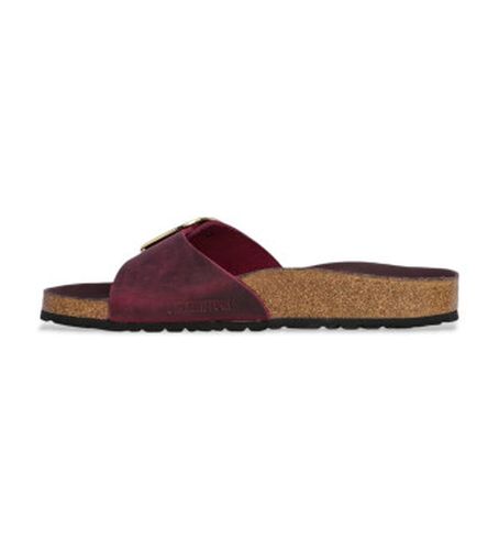 Sandales en Cuir Madrid Big Buckle Leoi (Coupe Étroite) (39), Plat, Aucun, Casuel, Grenat - Birkenstock - Modalova