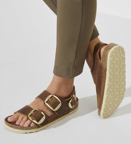 Sandales en Cuir Milano Big Buckle Cuir gras (Ajustement Étroit) (38), Plat, Boucle, Casuel - Birkenstock - Modalova