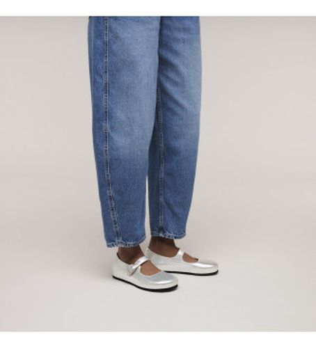 Ballerines en Cuir Santa Clarita (Coupe Régulière) argenté (37), Plat, Boucle, Casuel - Birkenstock - Modalova