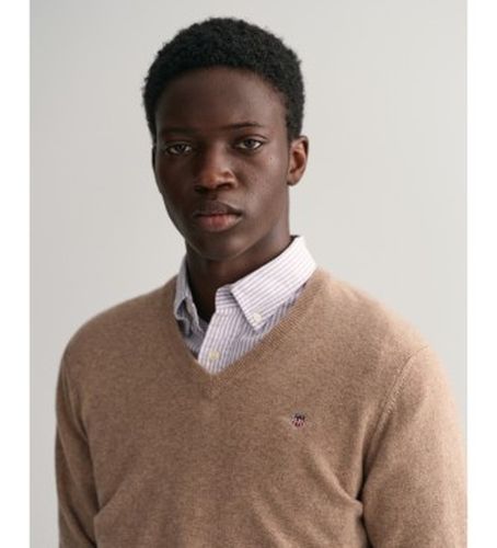 Pull-over à col en V en laine de mouton très fine (S), Casuel - Gant - Modalova