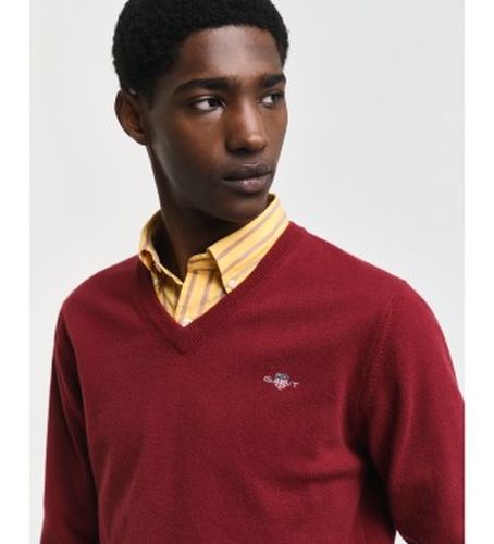 Pull-over à col en V en laine de mouton très fine de couleur (L), Casuel - Gant - Modalova