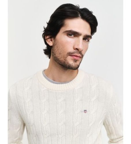 Pull à col rond en laine de mouton , tricoté avec des huit (L), Casuel - Gant - Modalova