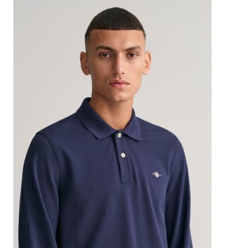 Polo en piqué Shield (XS), Casuel, Coton, Manche longue, Marine - Gant - Modalova