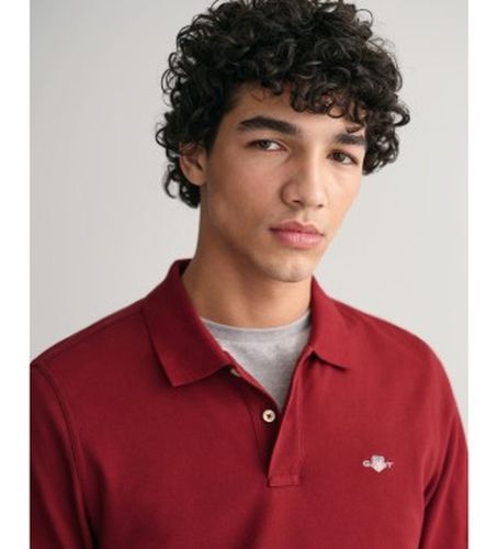 Polo en piqué Shield marron (S), Casuel, , Coton, Manche longue - Gant - Modalova