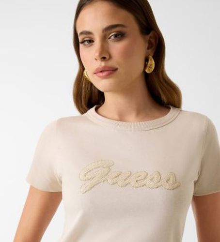 W6GI08K3023 T-shirt à logo pailleté (S), Casuel, Coton, Manche courte - Guess - Modalova
