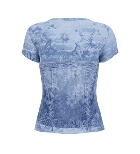 W6GI44K3614 Flower Denim R5 Sub T-shirt (S), Casuel, Polyester, Manche courte - Guess - Modalova