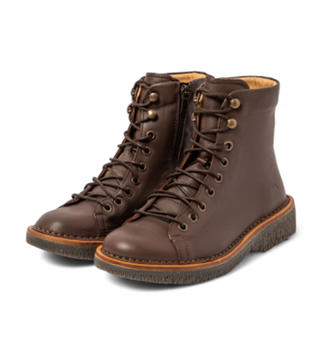 ZJ0005_012 Bottines en cuir N5572 Volcano moyen (36), Marron, Plat, Fermeture éclair, Casuel - El Naturalista - Modalova