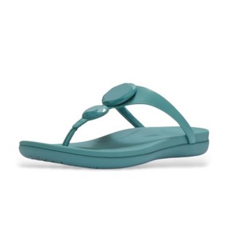 A5W-053 Sandales Solay Glossy-Disc Toe (41), Cuir, Plat, Aucun, Casuel, Turquoise - FitFlop - Modalova