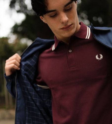 M3600 Polo Twin Tipped (S), Casuel, Grenat, Coton, Manche courte - Fred Perry - Modalova