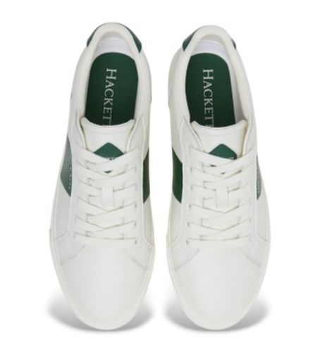HMS21482 Blake Mix Leather Sneakers (40), Cuir, Blanc, Plat, Lacets, Casuel - Hackett London - Modalova