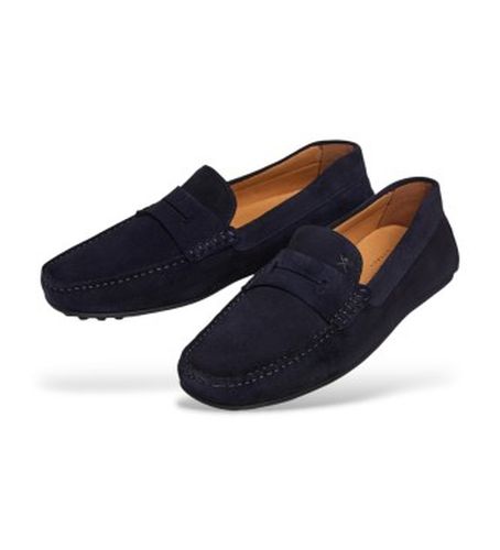 HMS200080 Chauffeur Mocassins en cuir Saddle (40), Plat, Aucun, Casuel, Fête, Classique, Marine - Hackett London - Modalova