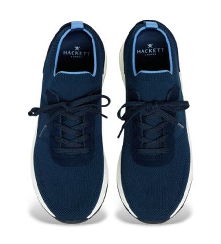 HMS200110 Trainers Runner Knit (42), Plat, Lacets, Casuel, Marine - Hackett London - Modalova