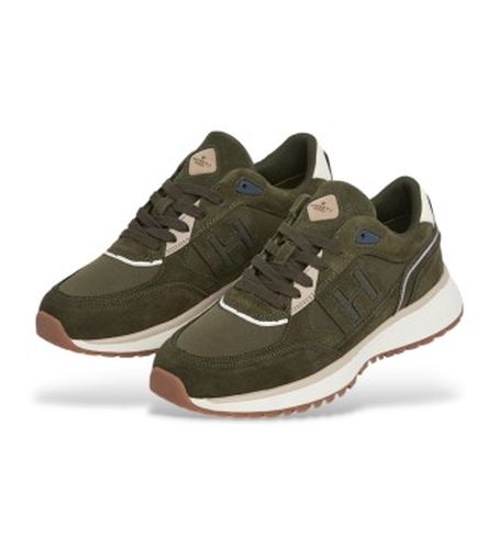 HMS200031 Baskets en cuir Otto Run (41), Plat, Lacets, Casuel, Vert - Hackett London - Modalova