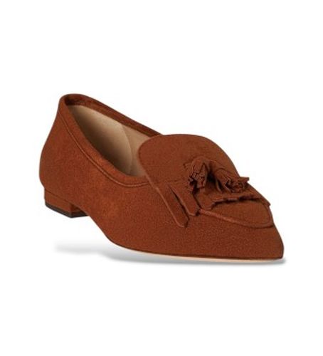P04175002 Ballerine Londyn en mouton velours (37), Cuir, Plat, Aucun, Casuel, Fête, Classique - Lauren Ralph Lauren - Modalova