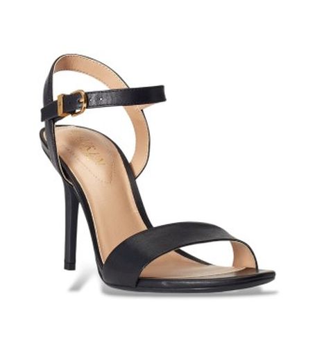 Sandales Gwen en cuir bruni (35.5), 8 à 10 cm, Boucle, Casuel, Fête, Classique - Lauren Ralph Lauren - Modalova