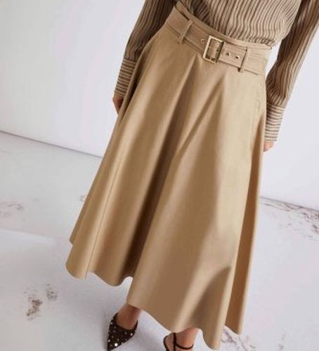 Jupe en satin de coton stretch déperlant Mlltappeto (40), Marron, Casuel - Marella - Modalova