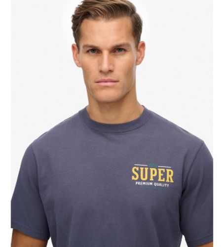 M1012261A Tap Room Oversized T-shirt (XL), Casuel, Coton, Manche longue, Marine - Superdry - Modalova