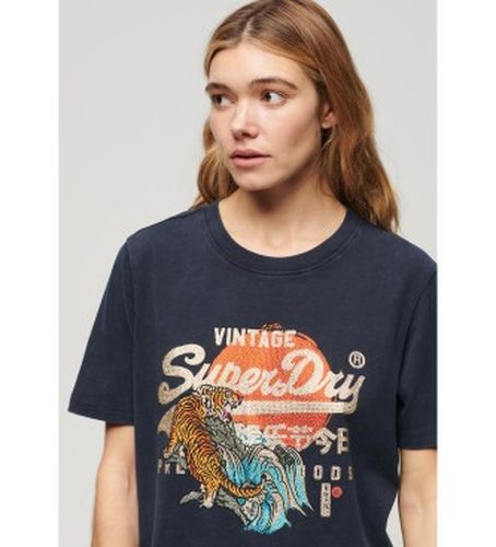 W1011423A T-shirt à coupe décontractée Tokyo (S), Casuel, Coton, Manche courte, Marine - Superdry - Modalova