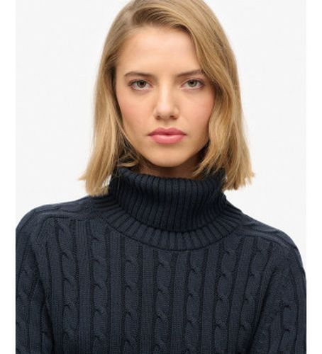 W6110614A Slouchy Cable Roll Neck Sweater (S), Casuel, Coton, Marine - Superdry - Modalova