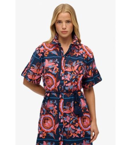 W8011893A Robe longue en lin (XXS), Casuel, Manche courte, Marine - Superdry - Modalova