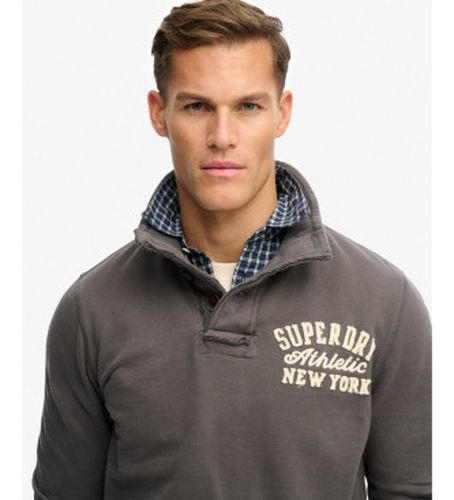 M2014013A Vintage Athletic Half Button Sweatshirt (L), Casuel, Gris, Coton - Superdry - Modalova