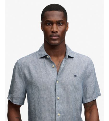 M4011104A Chemise Riviera foncé (L), Casuel, Lin, Manche courte - Superdry - Modalova