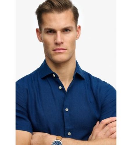 M4011104A Chemise Riviera (M), Casuel, Lin, Manche courte, Marine - Superdry - Modalova