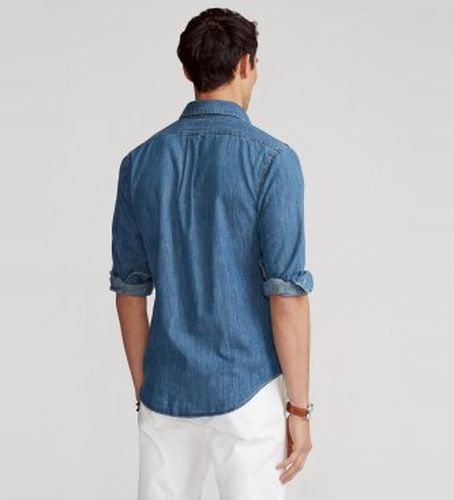 Chemise en denim Custom Fit (S), Casuel, Coton, Manche longue, Marine - Polo Ralph Lauren - Modalova