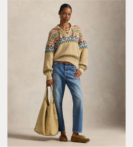A96241001 Pull Fair Isle Lace-Up (M), Casuel, Coton - Polo Ralph Lauren - Modalova