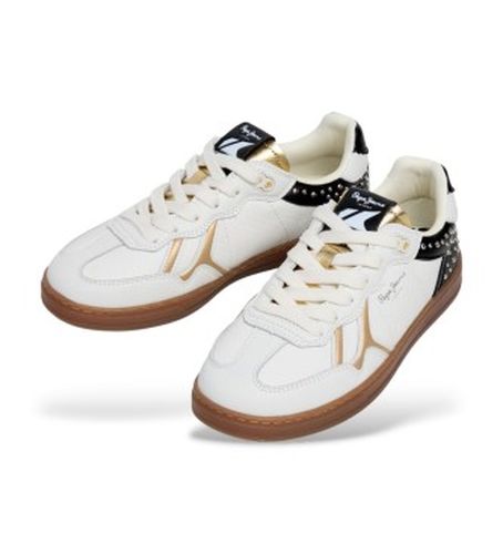 PLS000024 Ball Log Leather Sneakers (36), Cuir, Blanc, Plat, Lacets, Casuel - Pepe Jeans - Modalova