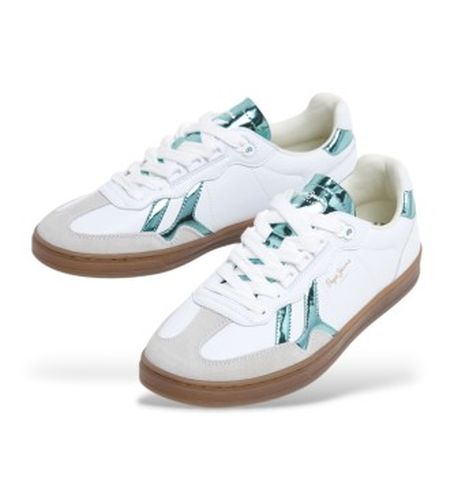 PLS00037 Ball Rise Leather Sneakers (37), Blanc, Plat, Cuir, Lacets, Casuel, Durable - Pepe Jeans - Modalova