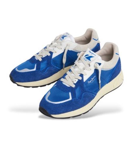 PMS60036 Marlon Divided leather trainers (42), Bleu, Plat, Cuir, Lacets, Casuel - Pepe Jeans - Modalova