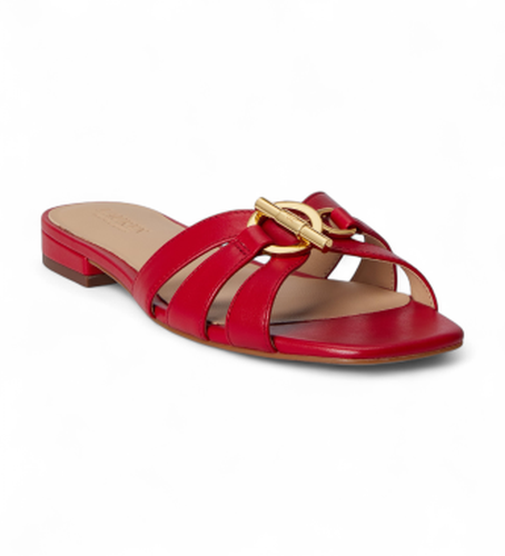Sandales à lanières en cuir nappa Blaike (37), Plat, 1 à 3 cm, Aucun, Casuel - Lauren Ralph Lauren - Modalova